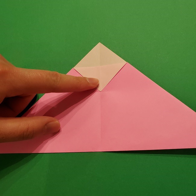 折り紙の桜(立体・1枚)の作り方折り方 (7)