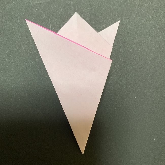 折り紙コースター(桜)：折り方作り方 (14)
