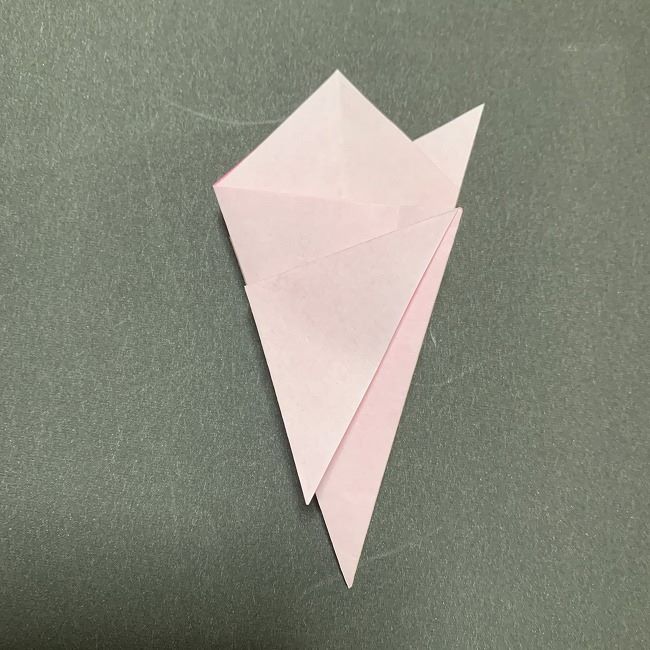 折り紙コースター(桜)：折り方作り方 (15)