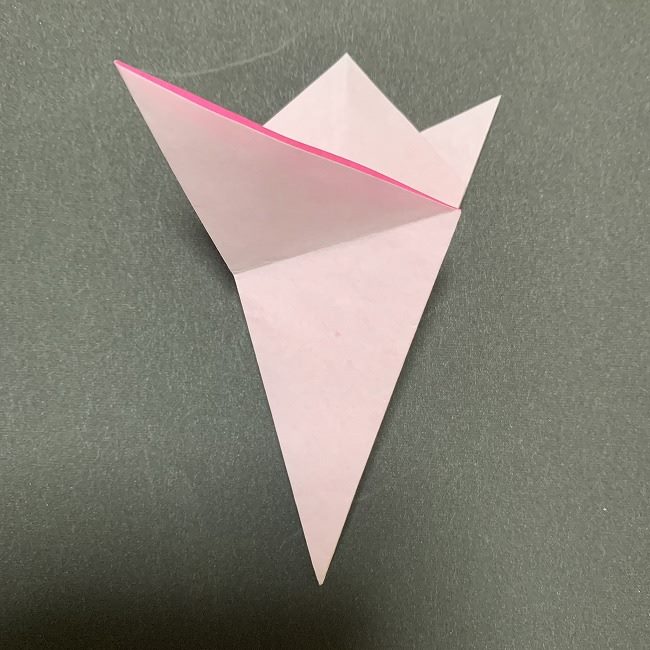 折り紙コースター(桜)：折り方作り方 (16)