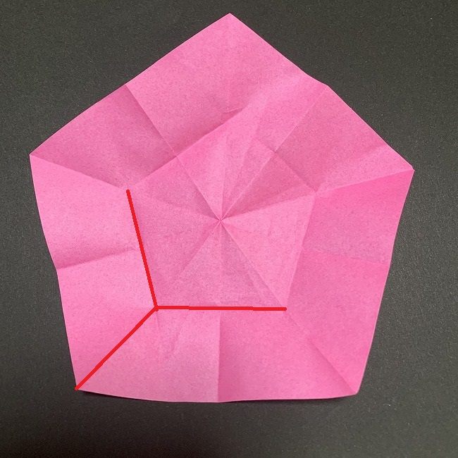 折り紙コースター(桜)：折り方作り方 (21)