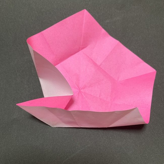 折り紙コースター(桜)：折り方作り方 (22)