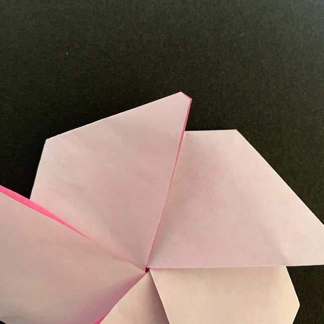 折り紙コースター(桜)：折り方作り方 (24)