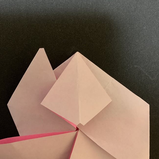 折り紙コースター(桜)：折り方作り方 (26)