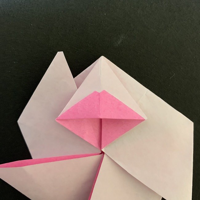 折り紙コースター(桜)：折り方作り方 (27)