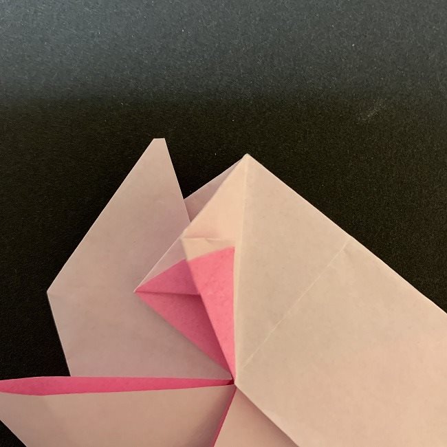 折り紙コースター(桜)：折り方作り方 (29)