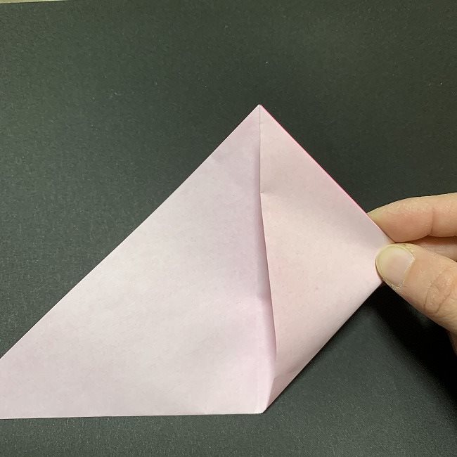 折り紙コースター(桜)：折り方作り方 (4)