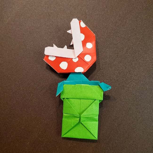 折り紙 マリオのフラワー(パックンフラワー)の折り方は簡単？作り方動画を見て実際につくったよ！ (2)