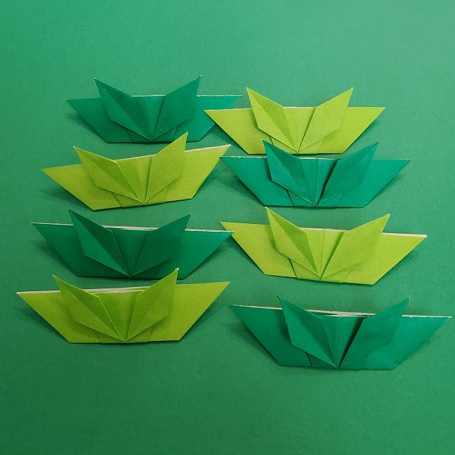 折り紙花リースの土台の作り方【葉っぱの壁飾り】 (29)