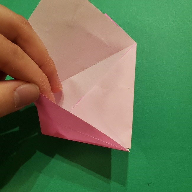 桜の折り紙 器(小物入れ)の折り方作り方 (11)