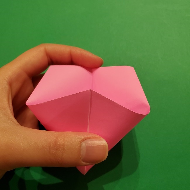 桜の折り紙 器(小物入れ)の折り方作り方 (18)