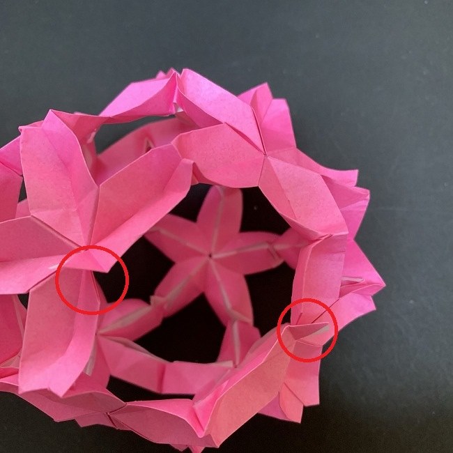 桜の折り紙 立体的なくす玉＊折り方作り方 (44)