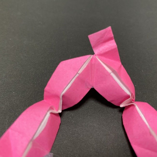 桜の折り紙 立体的なくす玉＊折り方作り方補足 (3)