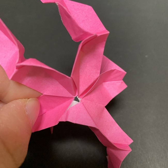 桜の折り紙 立体的なくす玉＊折り方作り方補足 (4)