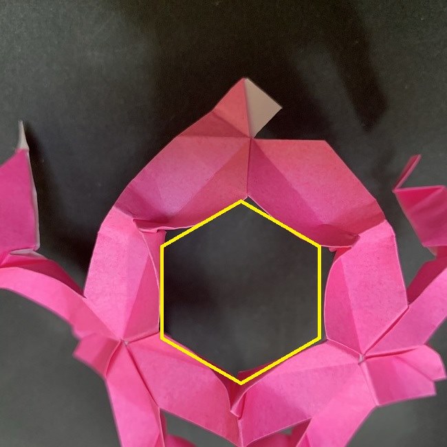 桜の折り紙 立体的なくす玉＊折り方作り方補足 (5)