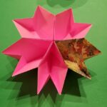 桜の折り紙「器(小物入れ)」の簡単な折り方★立体的な作り方で綺麗なさくらの形の装飾を手作り♪