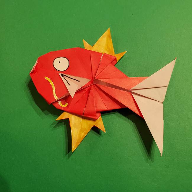 コイキングの折り紙は簡単に作れる ポケットモンスターのキャラクターの折り方 子供と楽しむ折り紙 工作