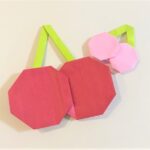 さくらんぼの折り紙 簡単な作り方折り方(平面)☆年少3歳児でもつくれたよ♪