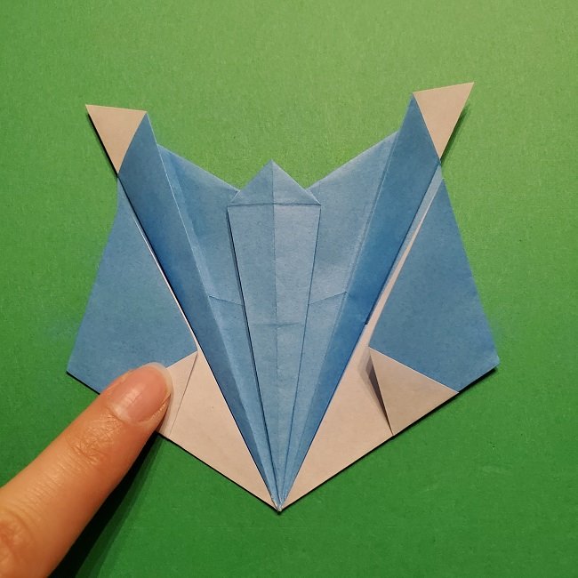 ゲッコウガの折り紙 折り方作り方1顔 (35)
