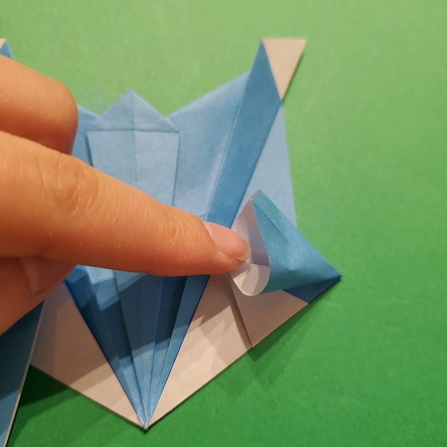 ゲッコウガの折り紙 折り方作り方1顔 (37)