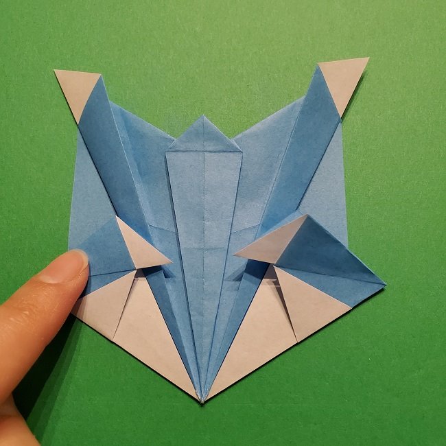 ゲッコウガの折り紙 折り方作り方1顔 (39)