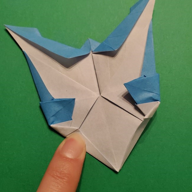 ゲッコウガの折り紙 折り方作り方1顔 (42)