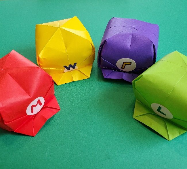 マリオとルイージの帽子(子供用)の作り方☆折り紙や画用紙で手作り簡単♪