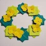 折り紙 菜の花のリースの作り方★3月4月の壁面飾りにも最適！