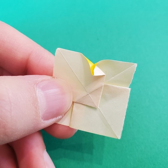 折り紙 菜の花(立体)の折り方作り方1花 (19)