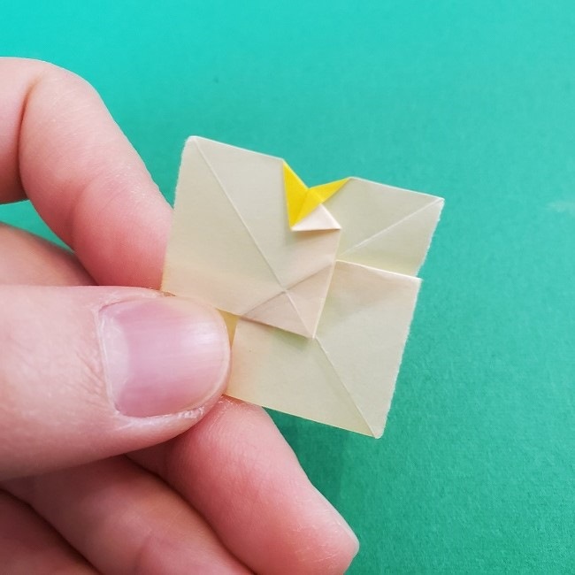 折り紙 菜の花(立体)の折り方作り方1花 (20)