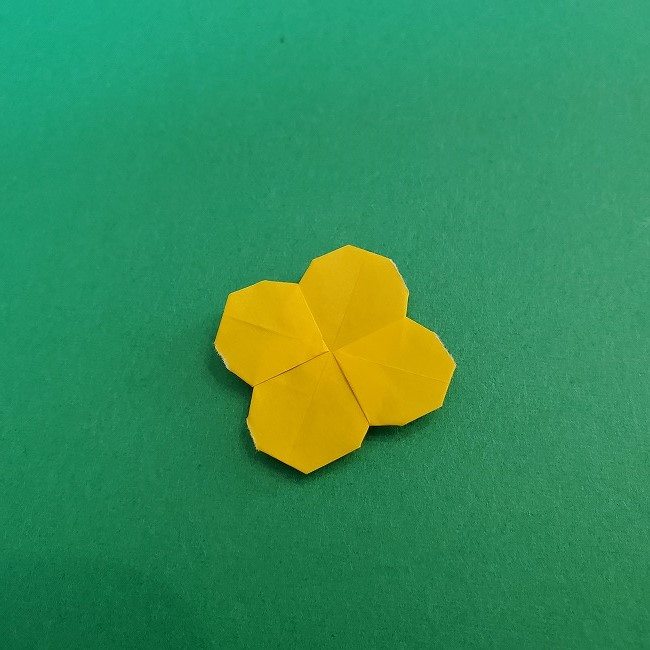 折り紙 菜の花(立体)の折り方作り方1花 (24)