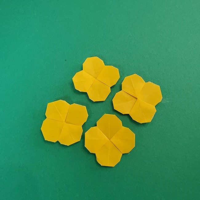 折り紙 菜の花(立体)の折り方作り方1花 (25)