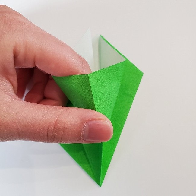 折り紙 菜の花(立体)の折り方作り方2土台 (14)