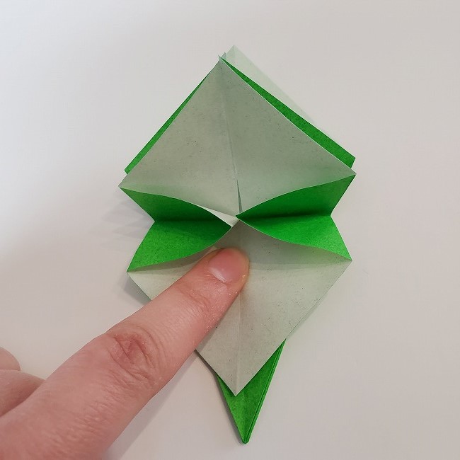 折り紙 菜の花(立体)の折り方作り方2土台 (26)