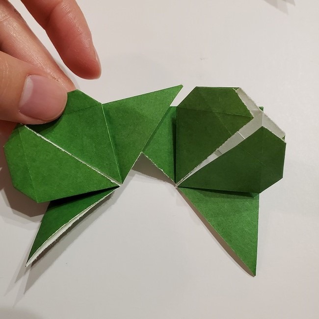 折り紙のクローバー(4枚ver折り方・作り方2四葉へ (1)