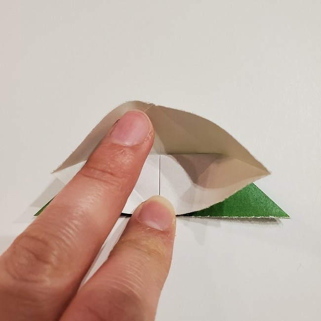 折り紙のクローバー(4枚ver)＊折り方・作り方1葉っぱ (13)