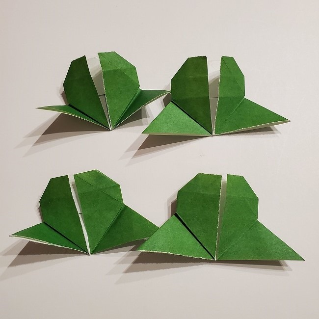 折り紙のクローバー(4枚ver)＊折り方・作り方1葉っぱ (25)
