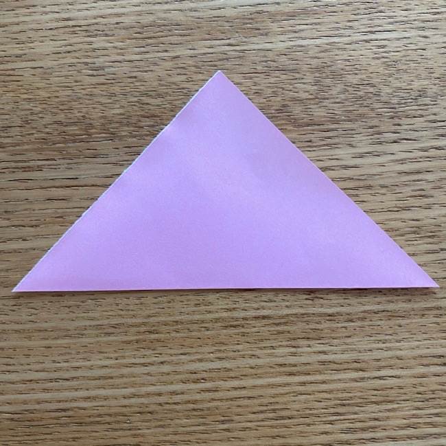 桜の折り紙 切らないで立体的につくる折り方作り方 (1)