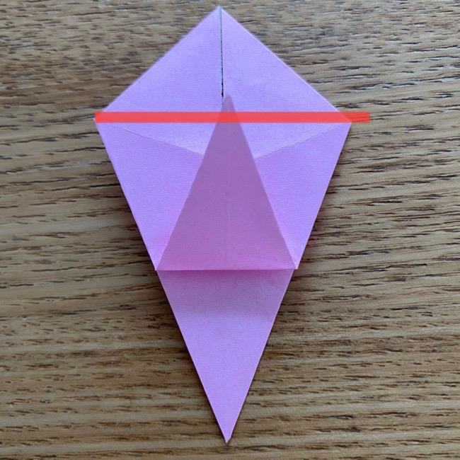 桜の折り紙 切らないで立体的で簡単な折り方作り方11