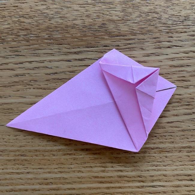 桜の折り紙 切らないで立体的につくる折り方作り方 (21)
