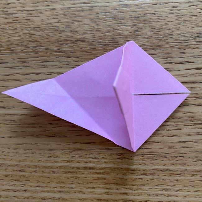 桜の折り紙 切らないで立体的につくる折り方作り方 (25)