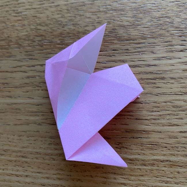 桜の折り紙 切らないで立体的につくる折り方作り方 (32)