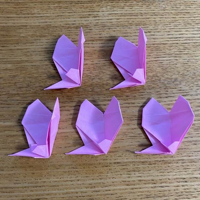 桜の折り紙 切らないで立体的で簡単な折り方作り方56