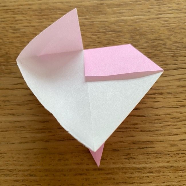 桜の折り紙 切らないで立体的につくる折り方作り方 (8)