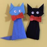 黒猫ジジの折り紙 簡単な作り方折り方☆魔女の宅急便のキャラクター