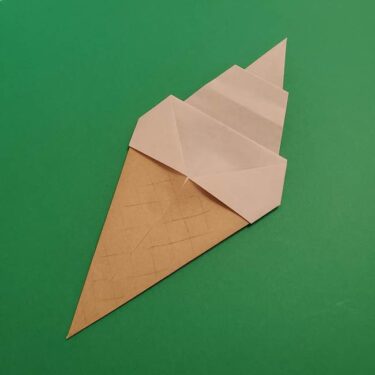 子供が喜ぶ折り紙 ソフトクリーム&コーンの簡単な折り方作り方