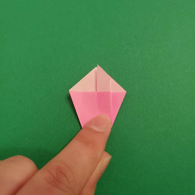 折り紙のアイスクリームコーン 立体的な折り方作り方2(21)