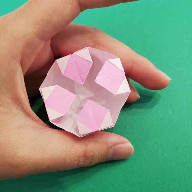 折り紙のアイスクリームコーン 立体的な折り方作り方2(36)