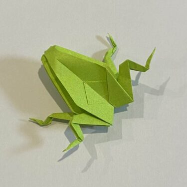 折り紙のカエル 膨らませる折り方★少し難しいけど上級者が本格的に挑戦してみた♪