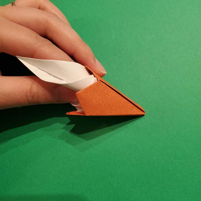 折り紙のソフトクリーム(立体)の折り方作り方コーン(39)